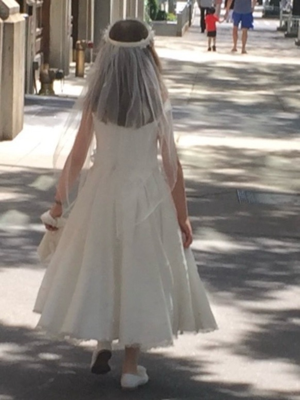 Ivory Girls' Communion or Flower Girl Dress with veil